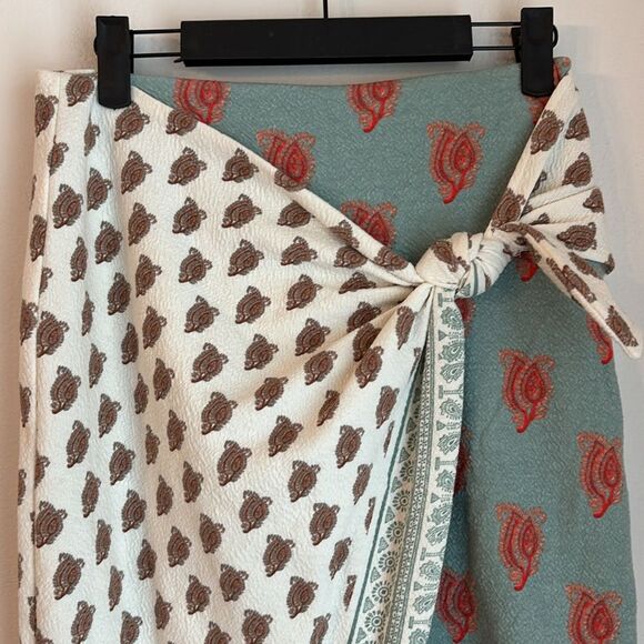 Anthropologie Maeve Women's Size 6 Faux Wrap Pencil Skirt Side Tie Textured EUC! - Picture 4 of 12